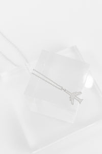 Dainty Micropave Plane Pendant Necklace-230 Jewelry-FAME ACCESSORIES-Coastal Bloom Boutique, find the trendiest versions of the popular styles and looks Located in Indialantic, FL