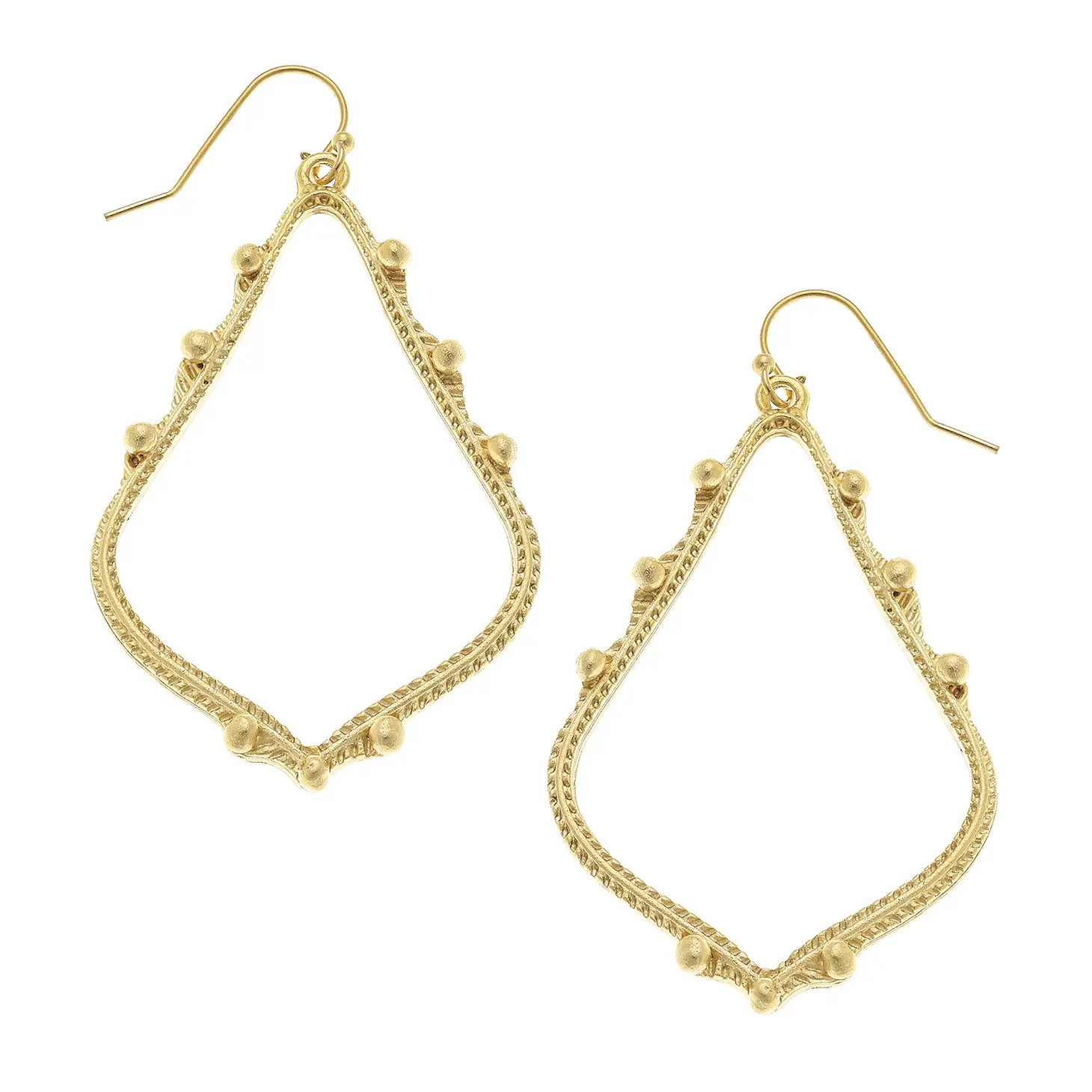 Gold Dotted Teardrop Earrings - Susan Shaw-230 Jewelry-SUSAN SHAW-Coastal Bloom Boutique, find the trendiest versions of the popular styles and looks Located in Indialantic, FL