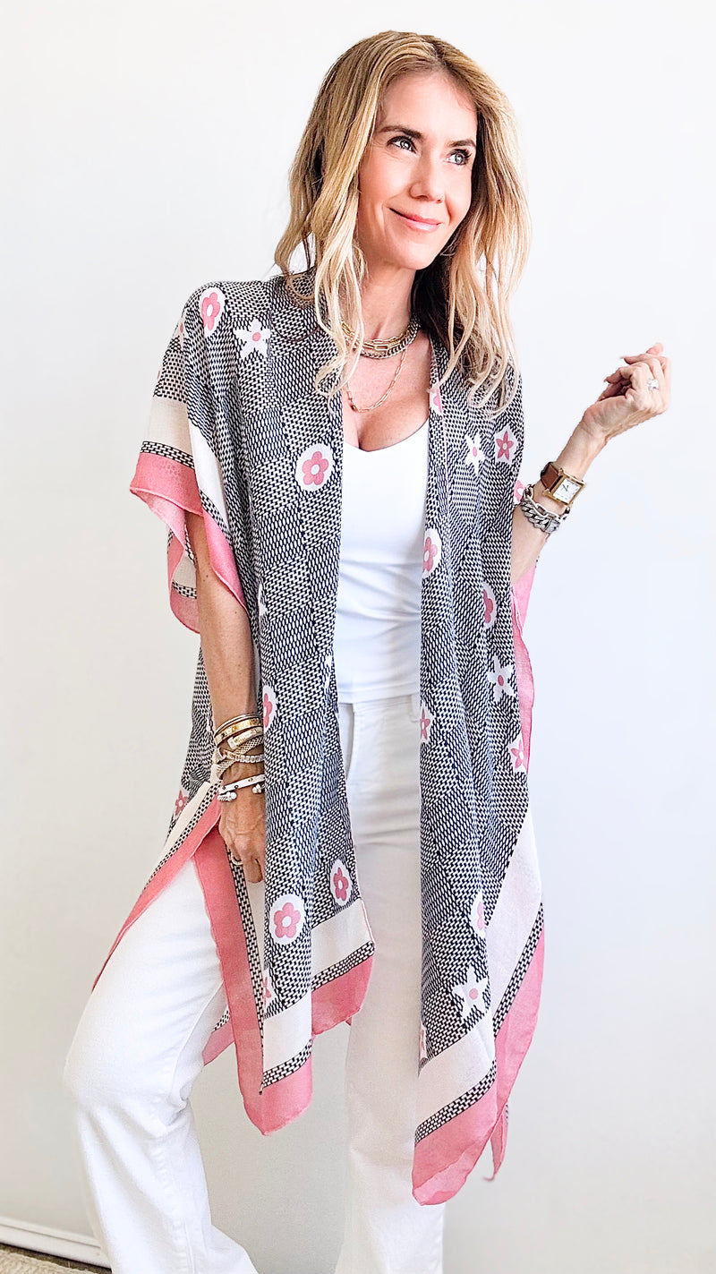Flower Pattern Scarf - Pink-260 Other Accessories-ICCO ACCESSORIES-Coastal Bloom Boutique, find the trendiest versions of the popular styles and looks Located in Indialantic, FL