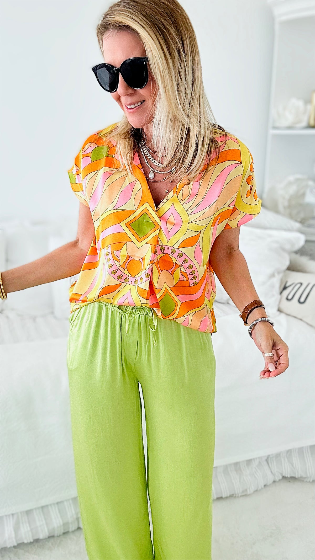 Groovy Boxy Top - Yellow-110 short Sleeve Top-JODIFL-Coastal Bloom Boutique, find the trendiest versions of the popular styles and looks Located in Indialantic, FL