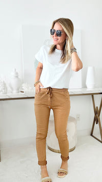 Love Endures Italian Jogger - Camel-180 Joggers-Germany-Coastal Bloom Boutique, find the trendiest versions of the popular styles and looks Located in Indialantic, FL