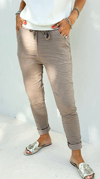 Love Endures Italian Jogger - Dark Taupe-180 Joggers-Italianissimo-Coastal Bloom Boutique, find the trendiest versions of the popular styles and looks Located in Indialantic, FL