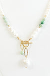 Cultured Pearl & Teal Toggle Necklace-230 Jewelry-Darling-Coastal Bloom Boutique, find the trendiest versions of the popular styles and looks Located in Indialantic, FL