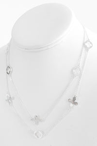 Clover & Flower Double Layered Necklace-230 Jewelry-Golden Stella-Coastal Bloom Boutique, find the trendiest versions of the popular styles and looks Located in Indialantic, FL
