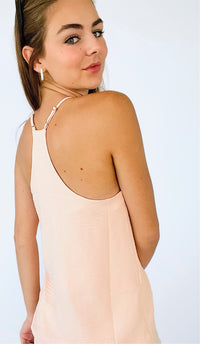 Everyday V-Neck Cami Top - Light Peach-100 Sleeveless Tops-Zenana-Coastal Bloom Boutique, find the trendiest versions of the popular styles and looks Located in Indialantic, FL