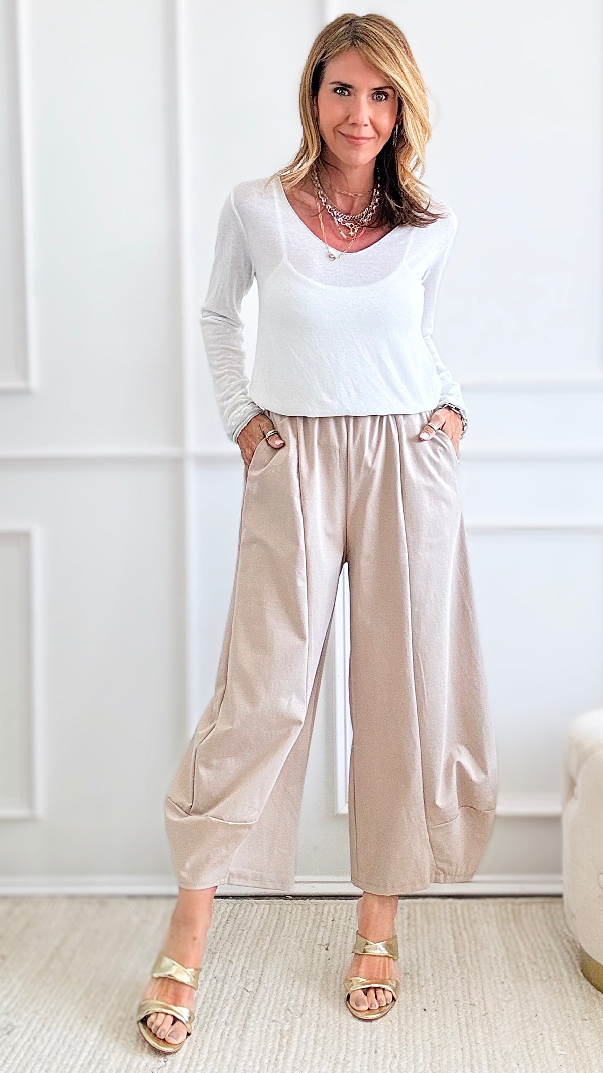 PRE ORDER La Spezia Scuba Italian Pant - Taupe-pants-Germany-Coastal Bloom Boutique, find the trendiest versions of the popular styles and looks Located in Indialantic, FL