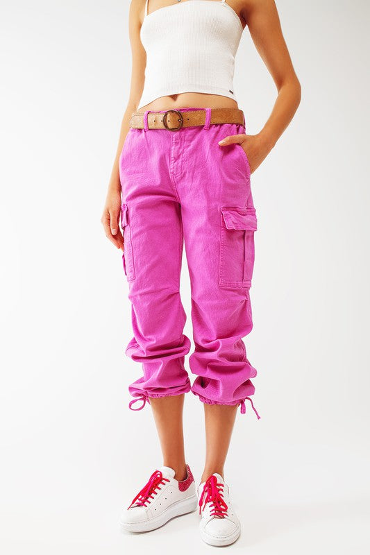 Cargo Pants with Tassel Ends-170 Bottoms-Q2-Coastal Bloom Boutique, find the trendiest versions of the popular styles and looks Located in Indialantic, FL