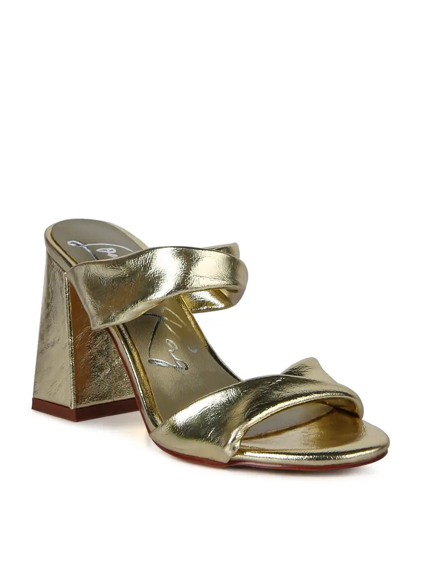 Dance All Night High Heeled Block - Gold-250 Shoes-RagCompany-Coastal Bloom Boutique, find the trendiest versions of the popular styles and looks Located in Indialantic, FL