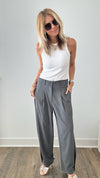 Back to Work Trousers - Grey-170 Bottoms-GIGIO-Coastal Bloom Boutique, find the trendiest versions of the popular styles and looks Located in Indialantic, FL