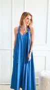 Italian V Neck Sleeveless Maxi Dress-200 Dresses/Jumpsuits/Rompers-Germany-Coastal Bloom Boutique, find the trendiest versions of the popular styles and looks Located in Indialantic, FL