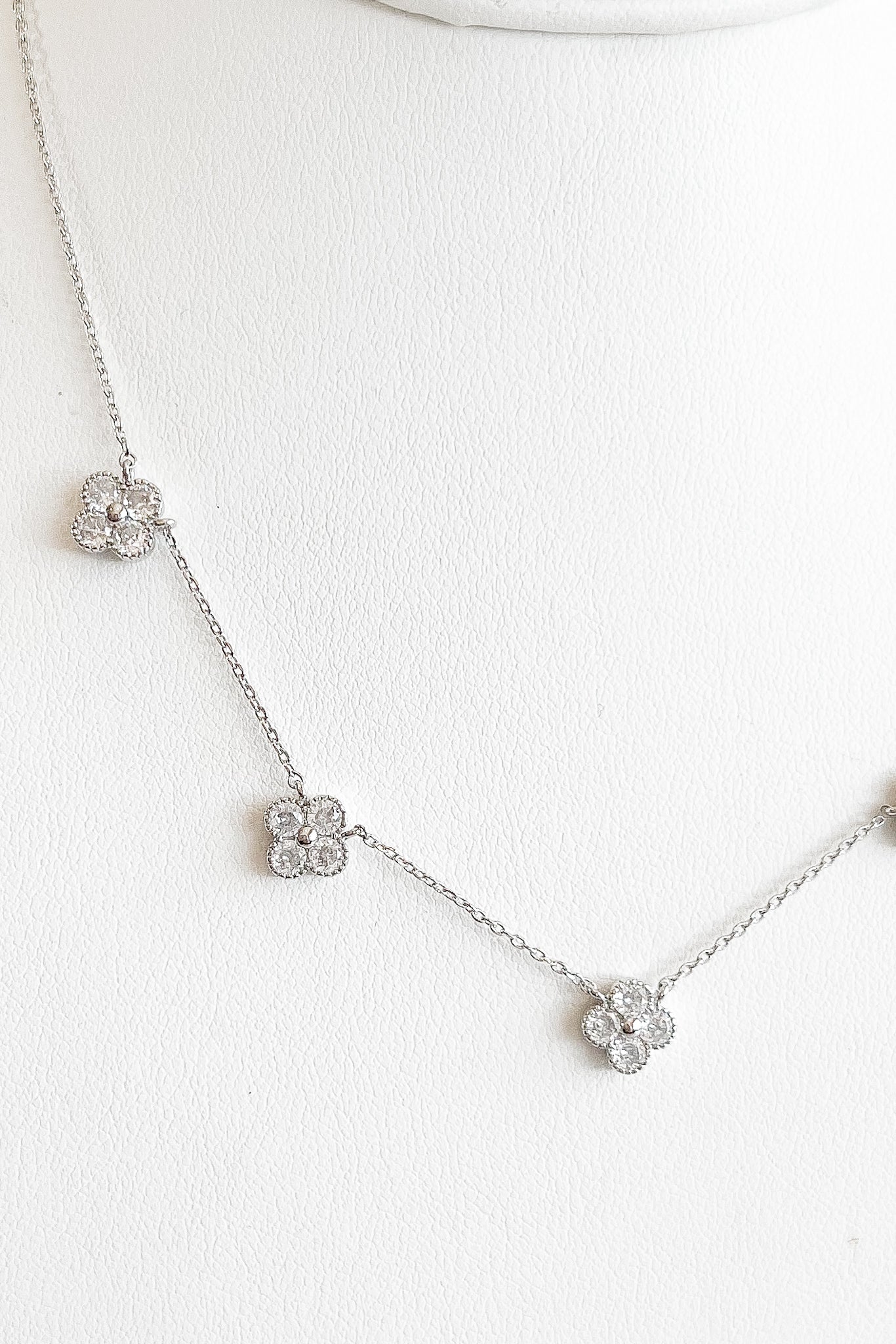 CZ Flower Necklace-230 Jewelry-ICCO ACCESSORIES-Coastal Bloom Boutique, find the trendiest versions of the popular styles and looks Located in Indialantic, FL