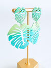 Tropical Leaf Link Dangle Earrings - Green-230 Jewelry-Wona Trading-Coastal Bloom Boutique, find the trendiest versions of the popular styles and looks Located in Indialantic, FL
