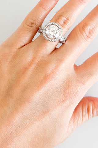 Sterling Silver Mega Stone CZ Halo Ring-230 Jewelry-Italian Ice/NYC-Coastal Bloom Boutique, find the trendiest versions of the popular styles and looks Located in Indialantic, FL