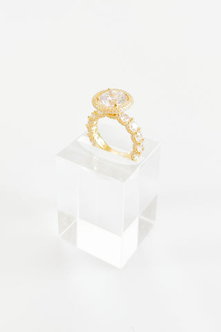 Sterling Silver Mega Stone CZ Halo Ring-230 Jewelry-Italian Ice/NYC-Coastal Bloom Boutique, find the trendiest versions of the popular styles and looks Located in Indialantic, FL