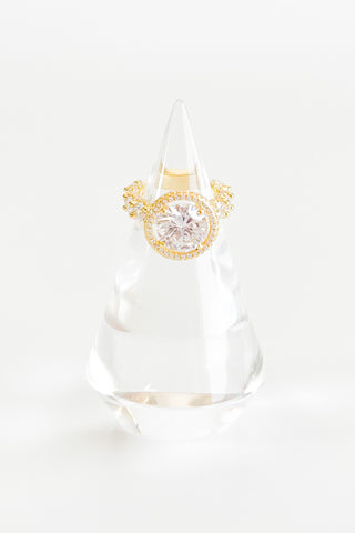 Sterling Silver Mega Stone CZ Halo Ring-230 Jewelry-Italian Ice/NYC-Coastal Bloom Boutique, find the trendiest versions of the popular styles and looks Located in Indialantic, FL
