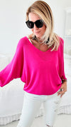 Sundays Ribbed Italian Top - Fuchsia-110 Short Sleeve Tops-Yolly-Coastal Bloom Boutique, find the trendiest versions of the popular styles and looks Located in Indialantic, FL