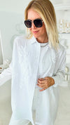 Barely There Embroidered Cotton Button Up Top-130 Long Sleeve Tops-TOUCHE PRIVE-Coastal Bloom Boutique, find the trendiest versions of the popular styles and looks Located in Indialantic, FL