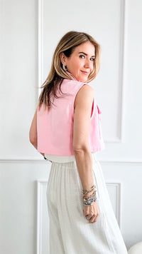 Cargo Flap Pocket Crop Top-00 Sleevless Tops-HYFVE-Coastal Bloom Boutique, find the trendiest versions of the popular styles and looks Located in Indialantic, FL