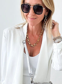 Sunset Aviators Sunglasses-Black and Gold-260 Other Accessories-Chasing Bandits-Coastal Bloom Boutique, find the trendiest versions of the popular styles and looks Located in Indialantic, FL