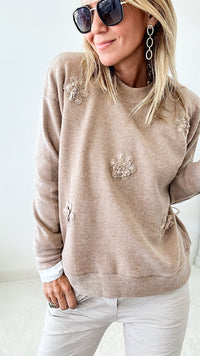 Dazing Daisies Sweater-140 Sweaters-Joh Apparel-Coastal Bloom Boutique, find the trendiest versions of the popular styles and looks Located in Indialantic, FL