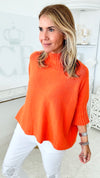 Break Free Italian Sweater Top - Orange-140 Sweaters-Italianissimo-Coastal Bloom Boutique, find the trendiest versions of the popular styles and looks Located in Indialantic, FL