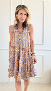 Sleeveless Printed Midi Dress-200 Dresses/Jumpsuits/Rompers-Fashion Fuse-Coastal Bloom Boutique, find the trendiest versions of the popular styles and looks Located in Indialantic, FL