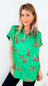 Wild Print Collared Button Up Top-100 Sleeveless Tops-Jodifl-Coastal Bloom Boutique, find the trendiest versions of the popular styles and looks Located in Indialantic, FL