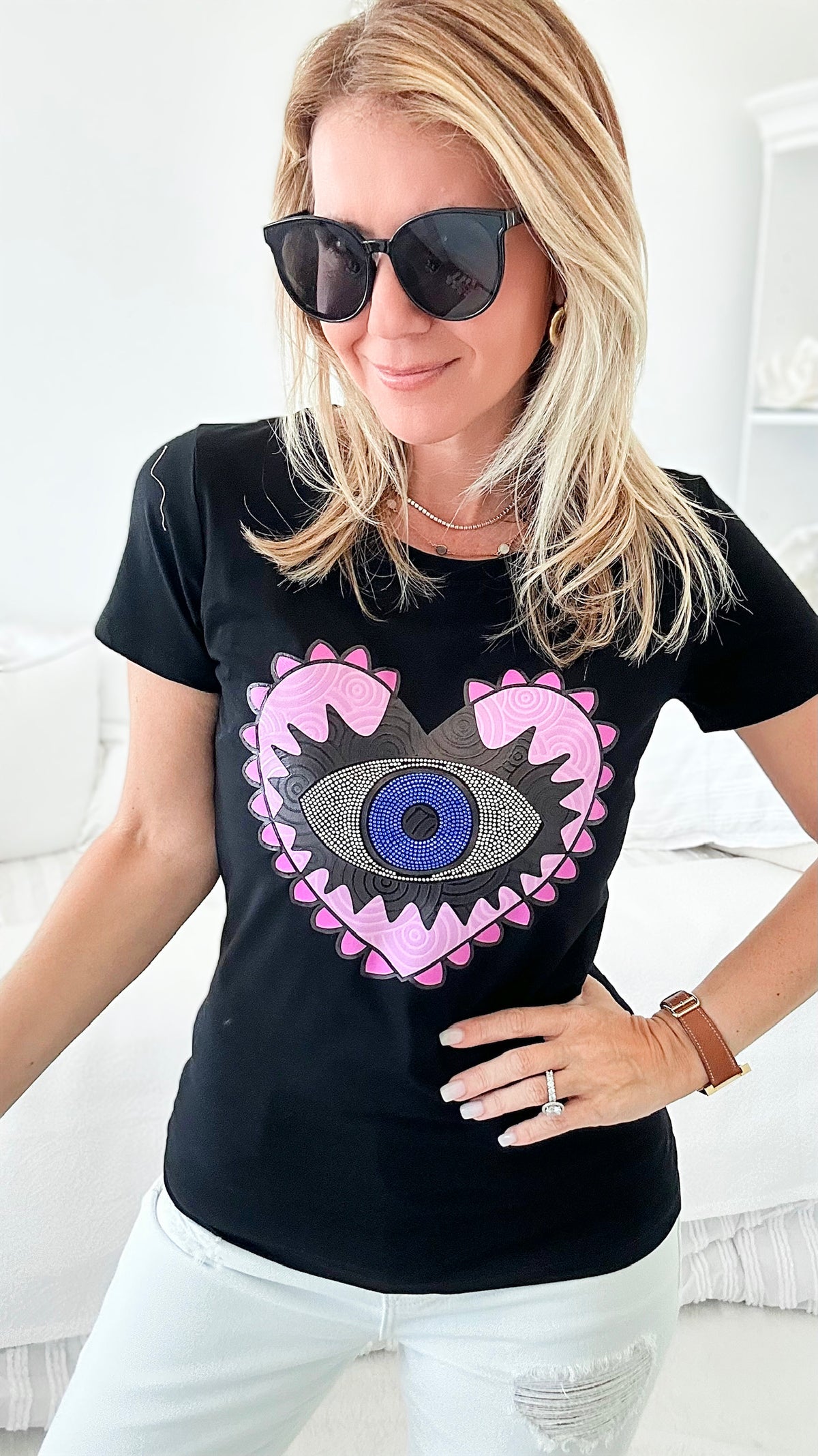 Heart and Soul Tee - Black-110 short Sleeve Top-IN2YOU-Coastal Bloom Boutique, find the trendiest versions of the popular styles and looks Located in Indialantic, FL