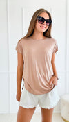 Round Neck Dolman Sleeve Top-110 Short Sleeve Tops-HYFVE-Coastal Bloom Boutique, find the trendiest versions of the popular styles and looks Located in Indialantic, FL