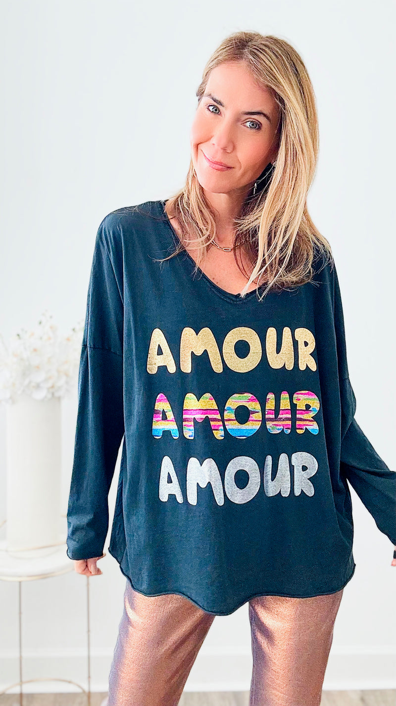 Amour Elegance Italian Sweater - Black-140 Sweaters-Italianissimo-Coastal Bloom Boutique, find the trendiest versions of the popular styles and looks Located in Indialantic, FL