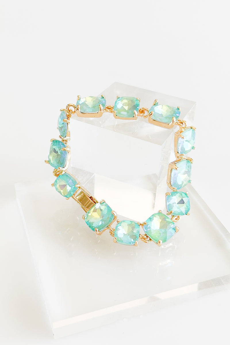 Cushion Stone Bracelet - Aqua-230 Jewelry-NYW-Coastal Bloom Boutique, find the trendiest versions of the popular styles and looks Located in Indialantic, FL