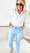 Love Endures Italian Jogger - Lt Blue-180 Joggers-Germany-Coastal Bloom Boutique, find the trendiest versions of the popular styles and looks Located in Indialantic, FL