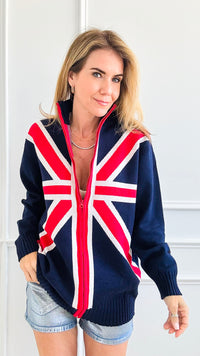 Memories of London Knit Sweater-140 Sweaters-Chasing Bandits-Coastal Bloom Boutique, find the trendiest versions of the popular styles and looks Located in Indialantic, FL