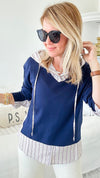 Love at First Sight Pinstripe Top-130 Long Sleeve Tops-Joh Apparel-Coastal Bloom Boutique, find the trendiest versions of the popular styles and looks Located in Indialantic, FL