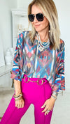 Italian St-Tropez Aztec Knit-130 Long Sleeve Tops-Germany-Coastal Bloom Boutique, find the trendiest versions of the popular styles and looks Located in Indialantic, FL