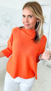 Break Free Italian Sweater Top - Orange-140 Sweaters-Italianissimo-Coastal Bloom Boutique, find the trendiest versions of the popular styles and looks Located in Indialantic, FL