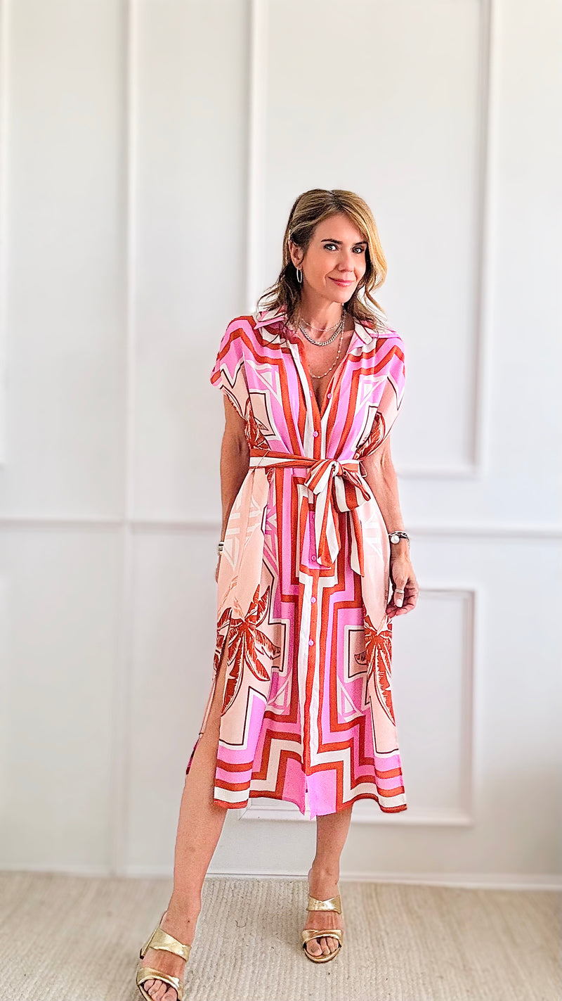 Button Down Midi Dress-200 dresses/jumpsuits/rompers-Her Bottari-Coastal Bloom Boutique, find the trendiest versions of the popular styles and looks Located in Indialantic, FL