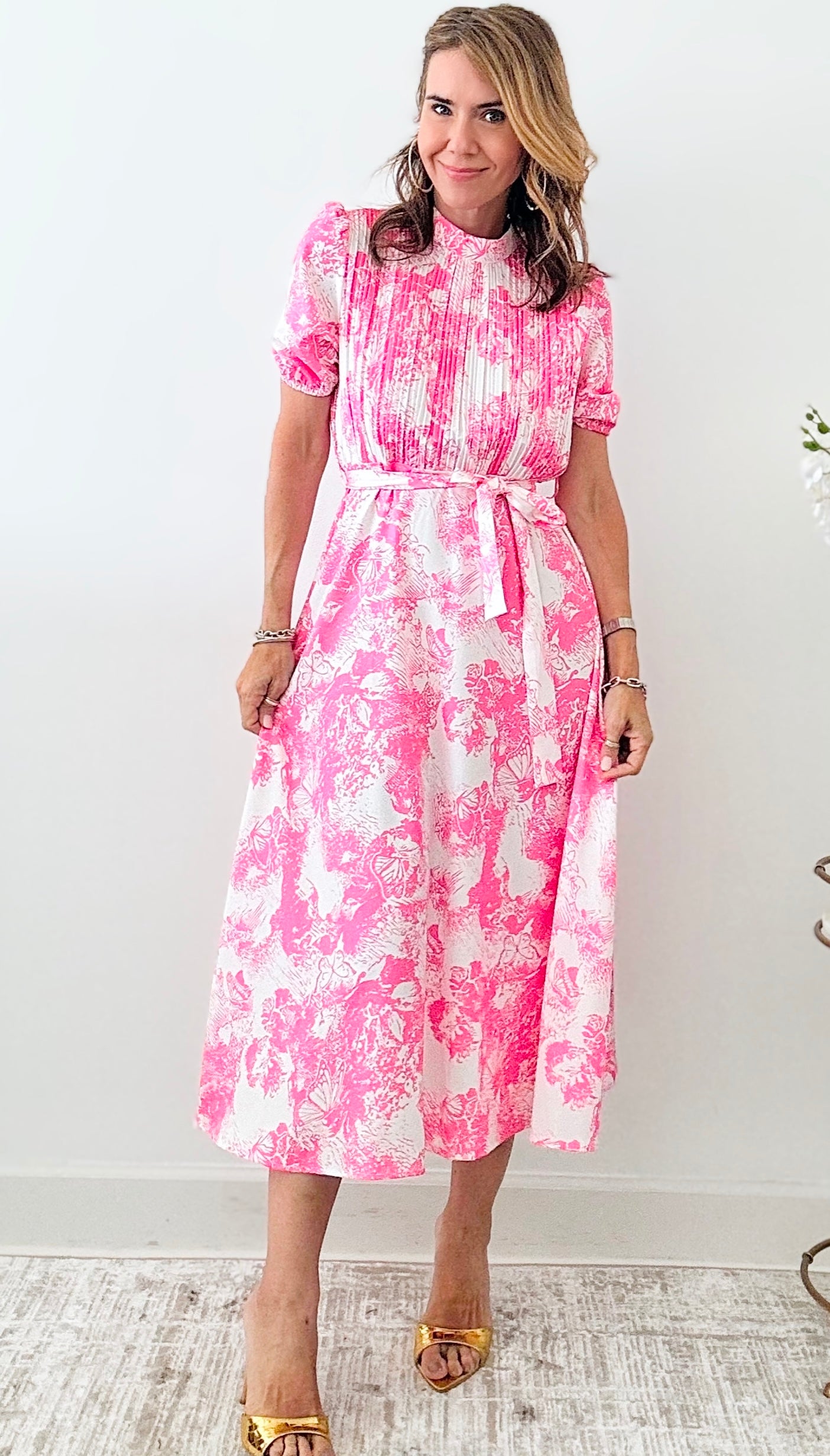 Butterfly Garden Printed Short Sleeve Dress-200 Dresses/Jumpsuits/Rompers-Sundayup-Coastal Bloom Boutique, find the trendiest versions of the popular styles and looks Located in Indialantic, FL