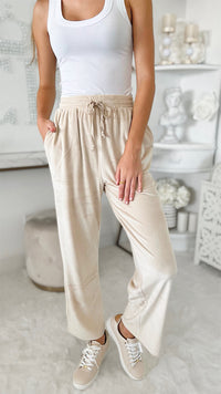 Easy Sunday High-Waist Wide Leg Pants-170 Bottoms-HYFVE-Coastal Bloom Boutique, find the trendiest versions of the popular styles and looks Located in Indialantic, FL