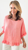 Enchanted Ruffle Italian Top - Coral-100 Sleeveless Tops-Germany-Coastal Bloom Boutique, find the trendiest versions of the popular styles and looks Located in Indialantic, FL