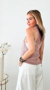 Cancun Sheer Knit Top- Pink-00 Sleevless Tops-CBALY-Coastal Bloom Boutique, find the trendiest versions of the popular styles and looks Located in Indialantic, FL