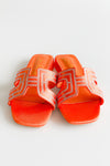 Low Stack Heel Embellished Sandals - Orange-250 Shoes-RagCompany-Coastal Bloom Boutique, find the trendiest versions of the popular styles and looks Located in Indialantic, FL