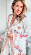 Flower Detailed Double Face Knit Jacket-160 Jackets-Paparazzi-Coastal Bloom Boutique, find the trendiest versions of the popular styles and looks Located in Indialantic, FL