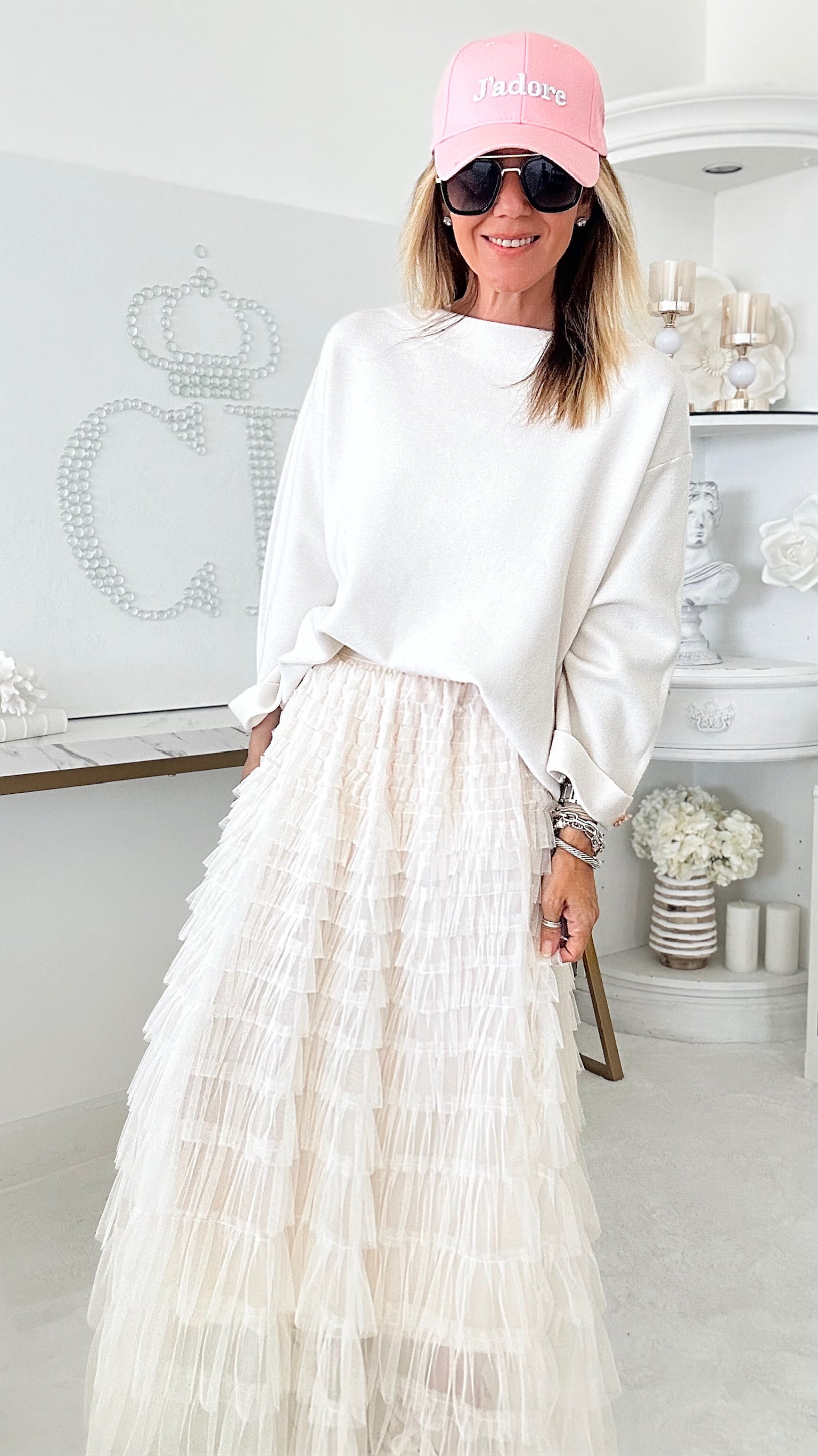 White tulle 2025 bloom skirt