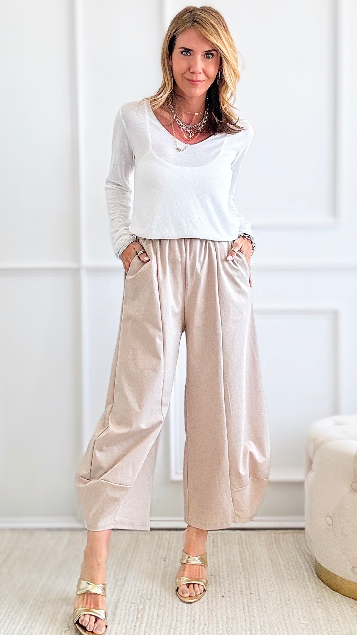 La Spezia Scuba Italian Pant - Taupe-pants-Germany-Coastal Bloom Boutique, find the trendiest versions of the popular styles and looks Located in Indialantic, FL