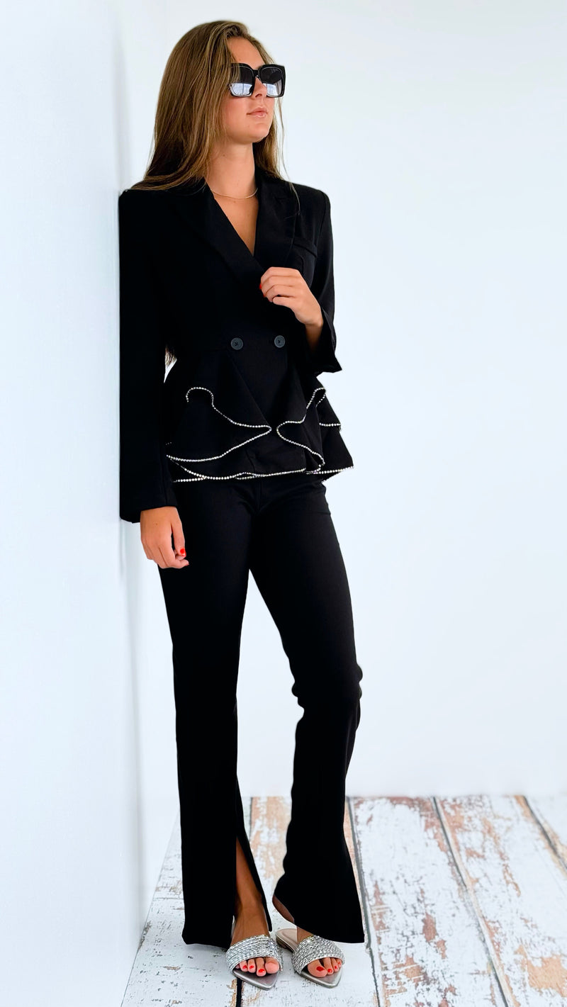 Fine Lines Blazer & Pant Set-210 Loungewear/Sets-rivir-Coastal Bloom Boutique, find the trendiest versions of the popular styles and looks Located in Indialantic, FL