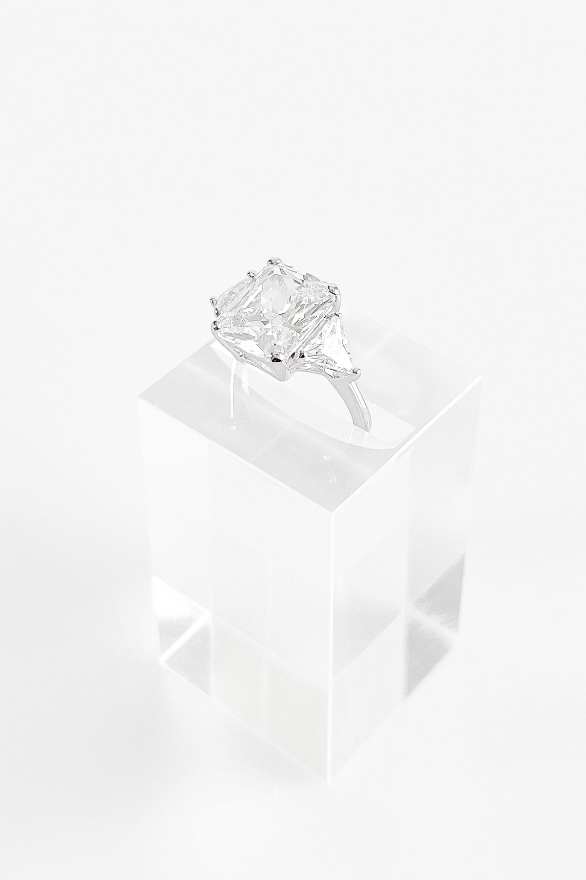 Sterling Silver Triple Clear Stone Ring-230 Jewelry-NYC-Coastal Bloom Boutique, find the trendiest versions of the popular styles and looks Located in Indialantic, FL