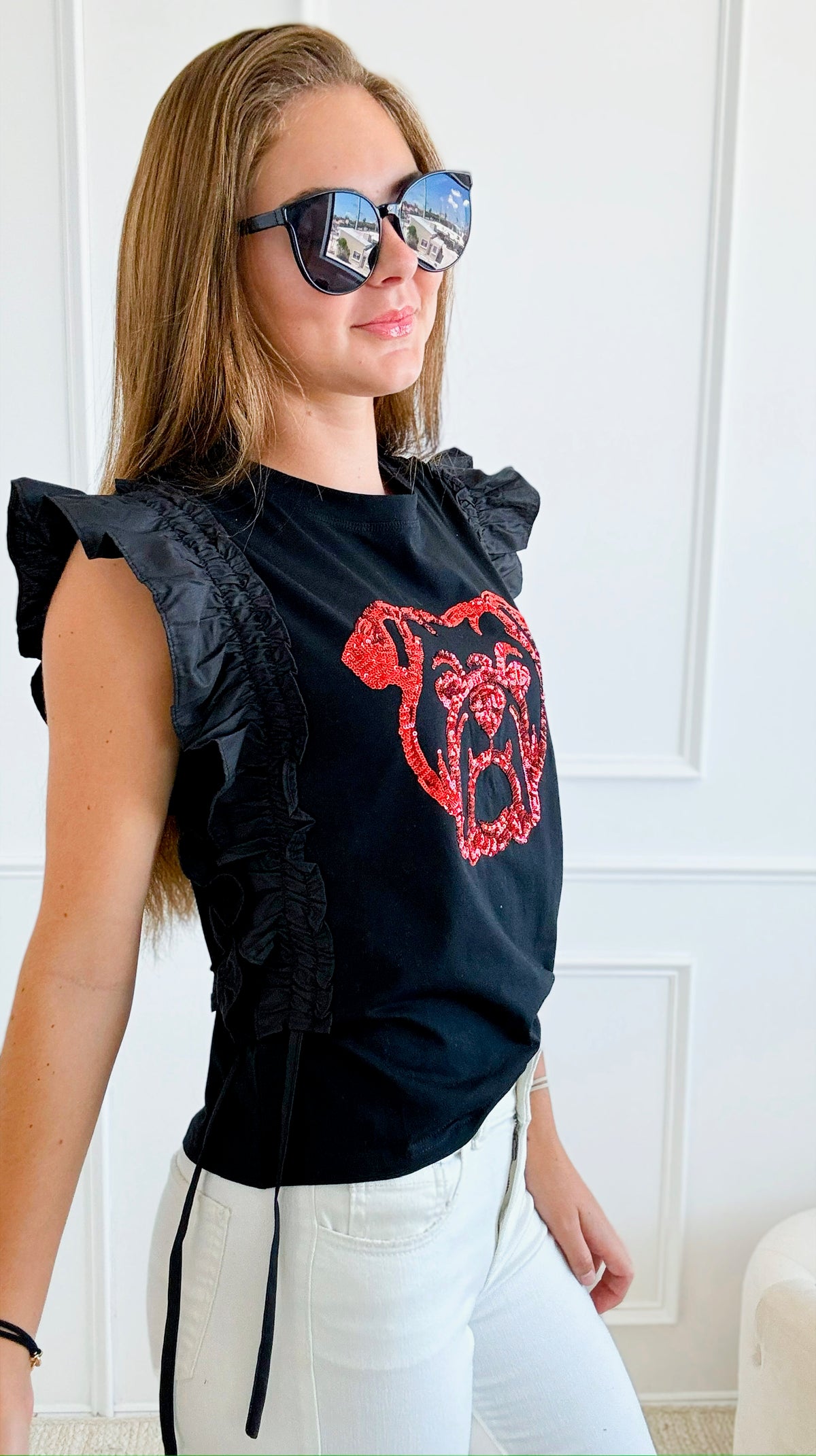 Dawg Day Sparkle T-Shirt-Red-140 Sweaters-Why Dress-Coastal Bloom Boutique, find the trendiest versions of the popular styles and looks Located in Indialantic, FL