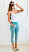 Walk The Walk Cropped Leggings - Mint-170 Bottoms-Chatoyant-Coastal Bloom Boutique, find the trendiest versions of the popular styles and looks Located in Indialantic, FL