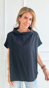 Everyday Jackie Italian Top - Black-170 Bottoms-Italianissimo-Coastal Bloom Boutique, find the trendiest versions of the popular styles and looks Located in Indialantic, FL